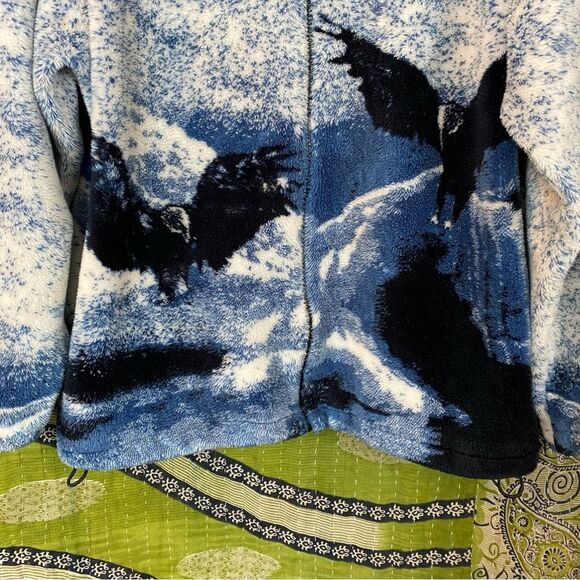 Rare Vintage OceanEast White/ Blue Eagle Fleece Jacket Size Medium - Picture 5 of 15